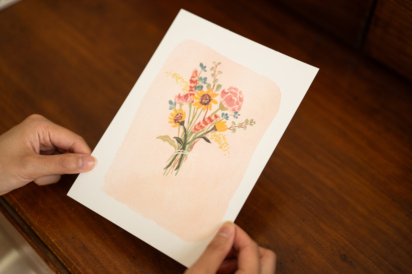 Loose Style - Custom Flower Bouquet Watercolor Portrait