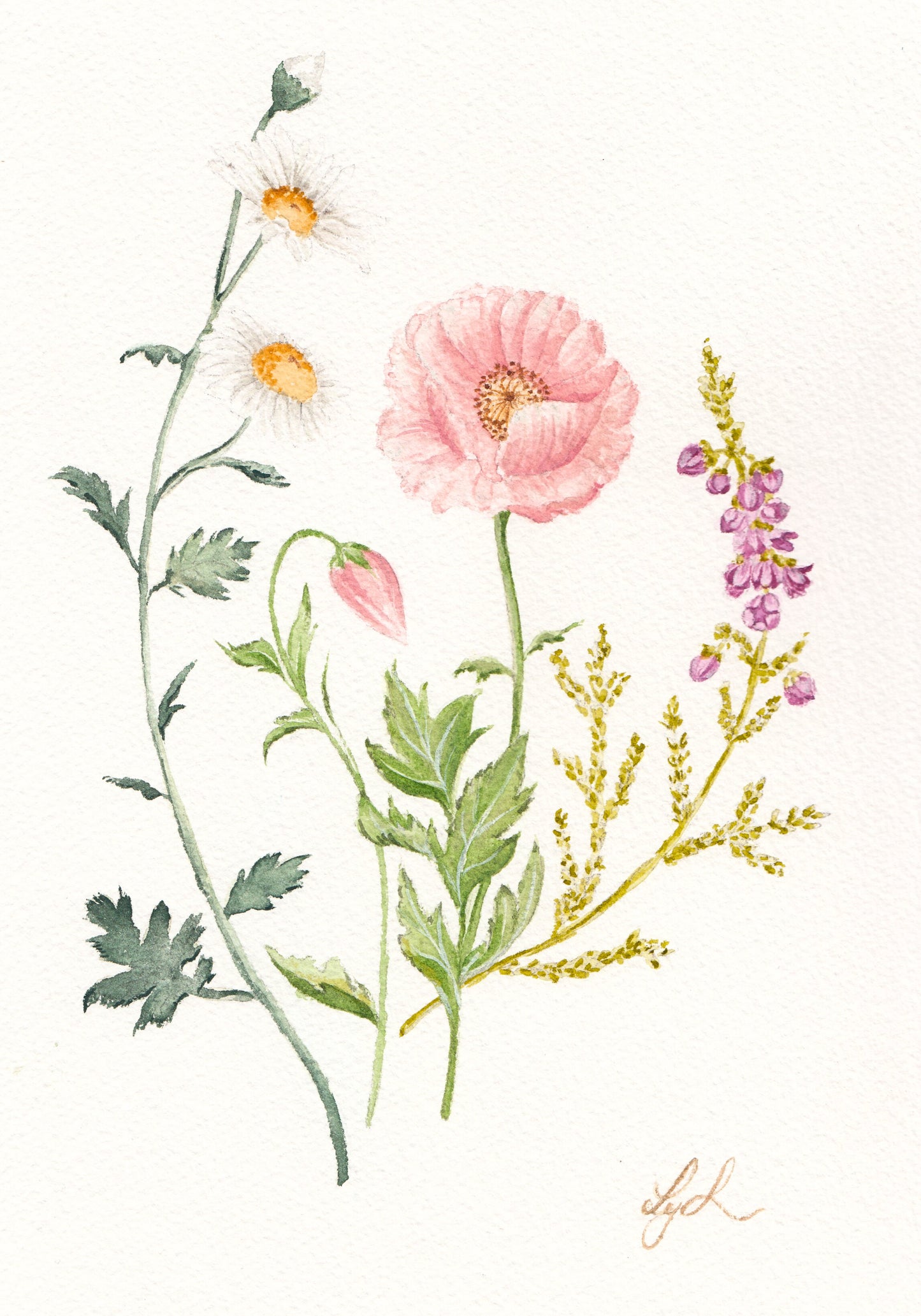 Detailed Style - Custom Flower Bouquet Watercolor Portrait